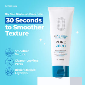 BE THE SKIN BHA+ gommage gel application demonstrates gentle massage exfoliation.
