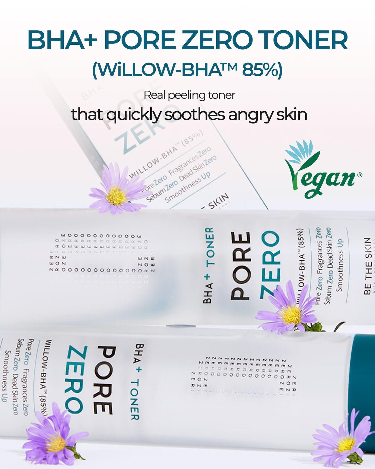 BE THE SKIN Pore Zero Toner texture—lightweight, non-greasy feel for oily skin.