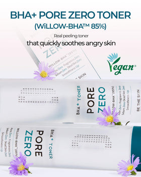 BE THE SKIN Pore Zero Toner texture—lightweight, non-greasy feel for oily skin.