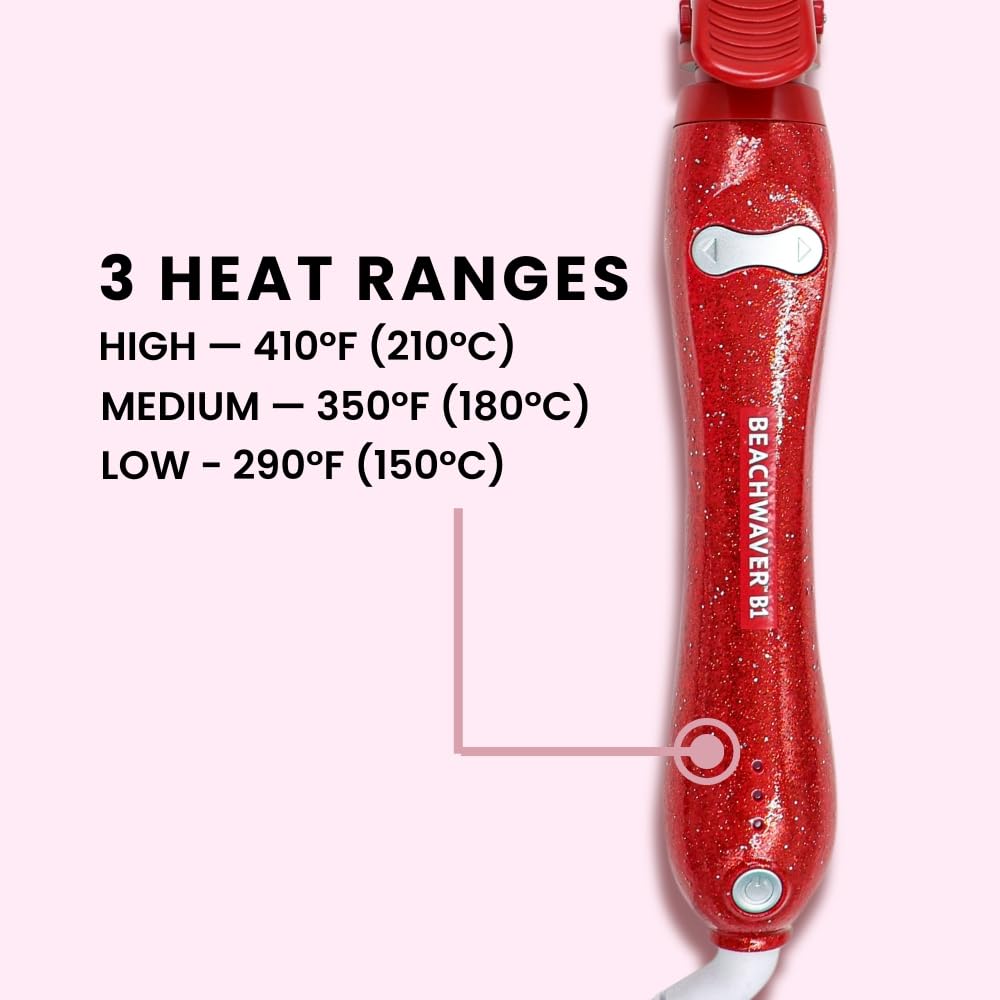 The Beachwaver Co B1 ergonomic handle and lightweight design for comfort.