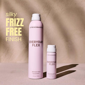 Beachwaver Everyday Flex frizz-control spray image showcasing smooth, frizz-free results.