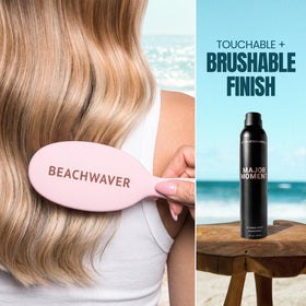The Beachwaver Co. Major Moment brushable finish helps movement in hair.