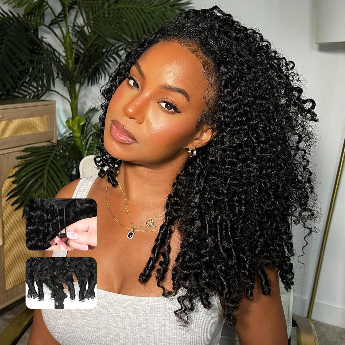 Beaciya Burmese curly half wig 20-inch for daily styling with voluminous curls.