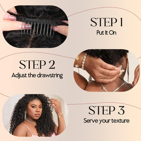 Beaciya no lace no glue half wig for comfortable wear.