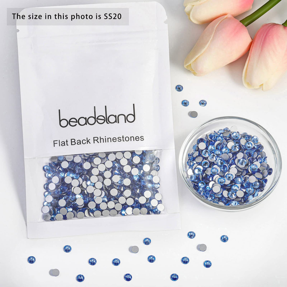 Beadsland decorative rhinestones for clothing, bags, and accessories.