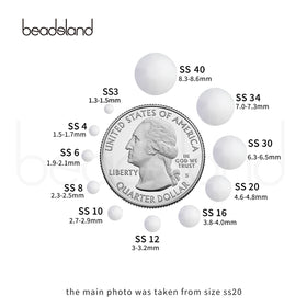Beadsland chalk white crystals suited for crafts, bags, shoes, and decor.
