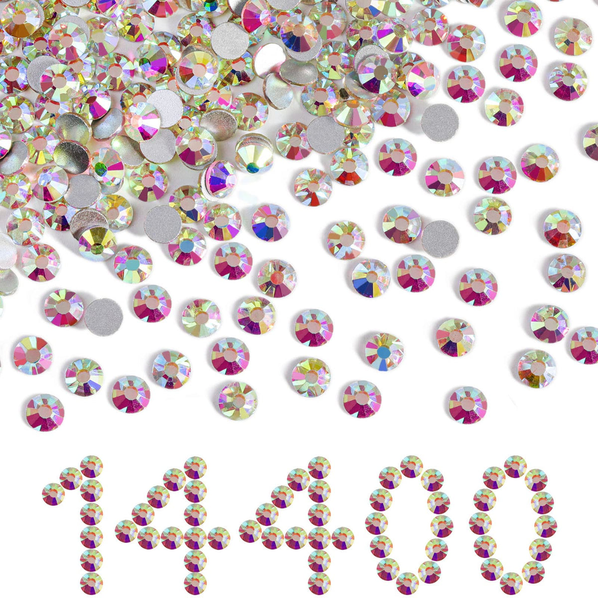 BEADSLAND crystal AB flatback rhinestones for nails provide brilliant sparkle