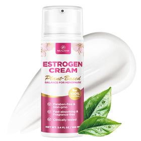 Bealions Estrogen Cream bottle with pump for easy daily application on mature skin.