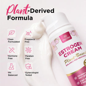 Bealions Estrogen Cream applied to face and neck for gentle care.