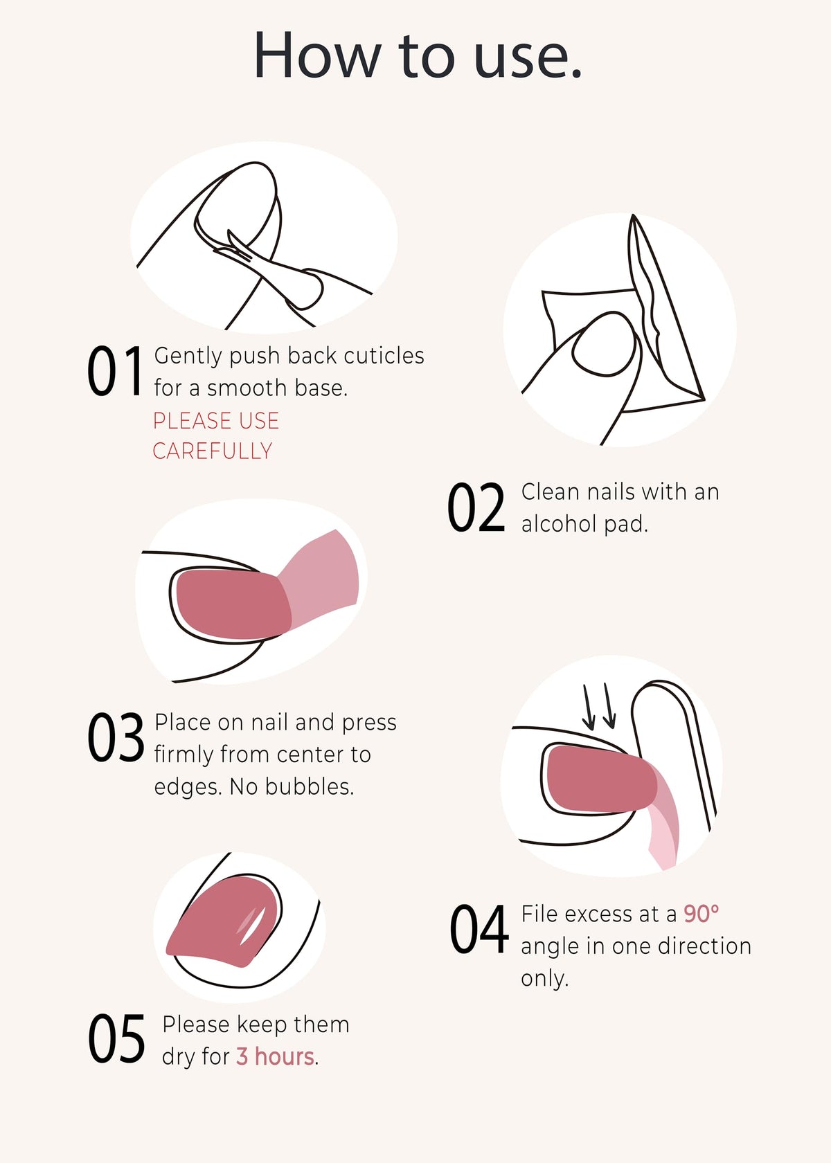 Beaolata nail strips are easy to remove without acetone for healthy nails.