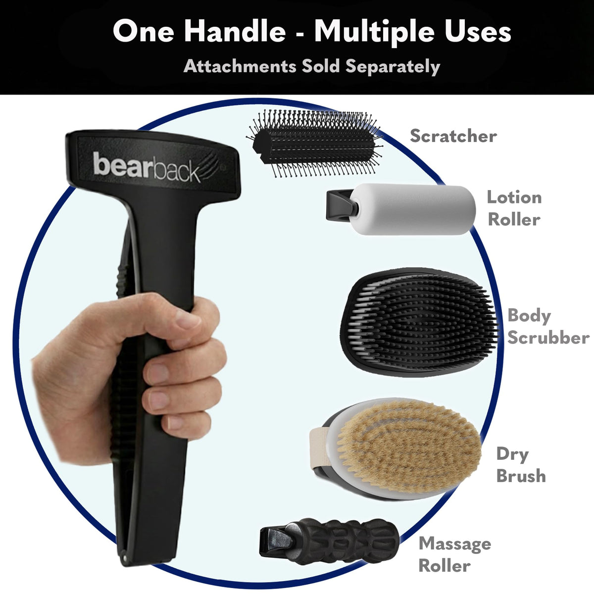 Bearback back shaver compact mode offers focused access for upper body areas.