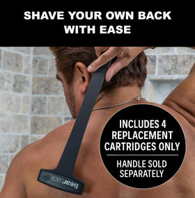 Bearback back shaver refill blades are compatible with the Bearback handle and system.