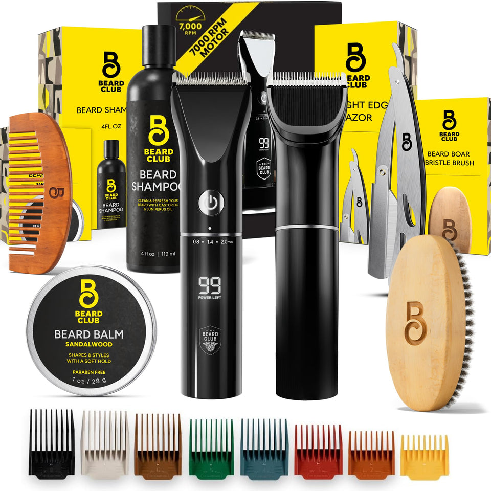 Beard Club grooming kit beard trimmer for precise shaping and styling versatility.