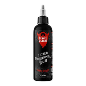 Beard Octane Barbershop Wash bottle, premium daily beard cleanse.