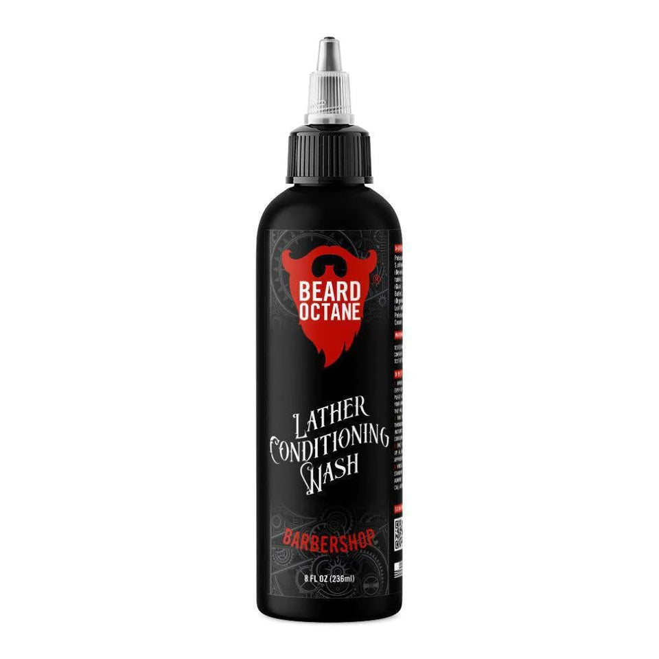 Beard Octane Barbershop Wash bottle, premium daily beard cleanse.