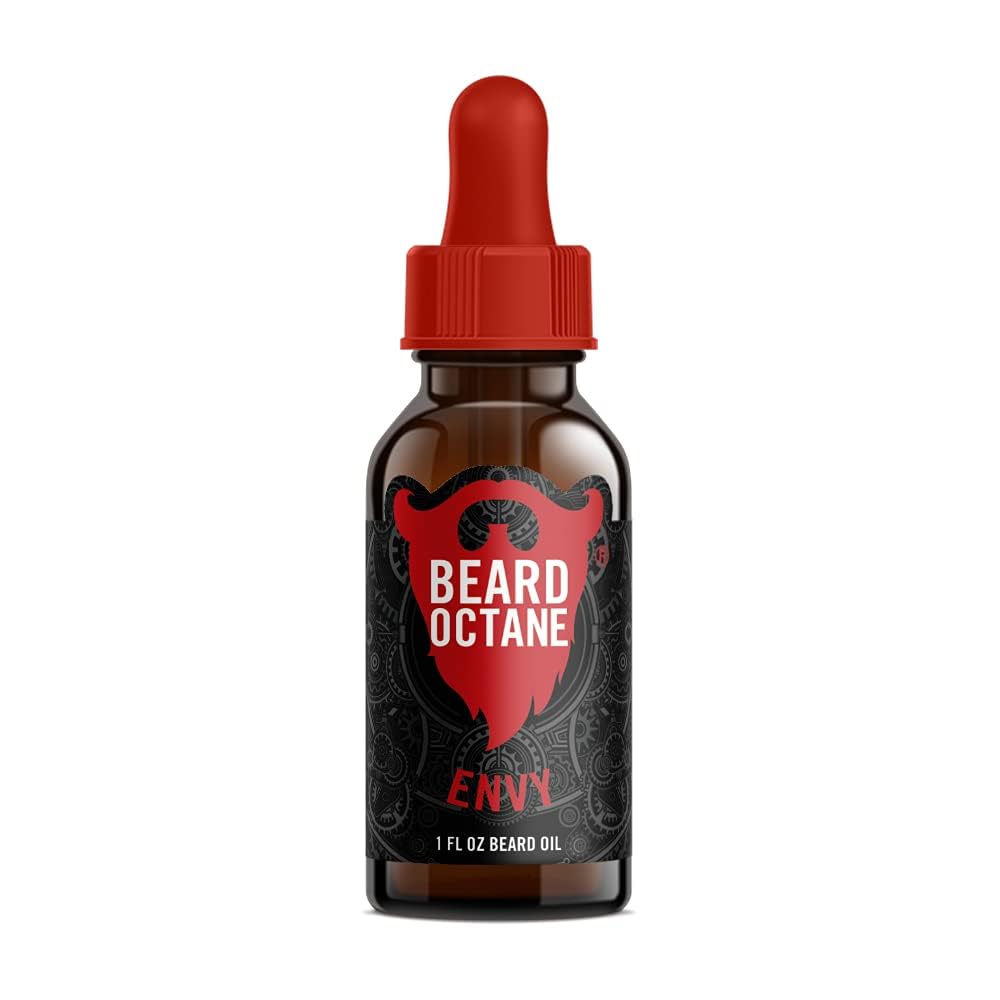 Beard Octane Envy beard oil bottle with citrus scent, soothing skin and conditioning beard