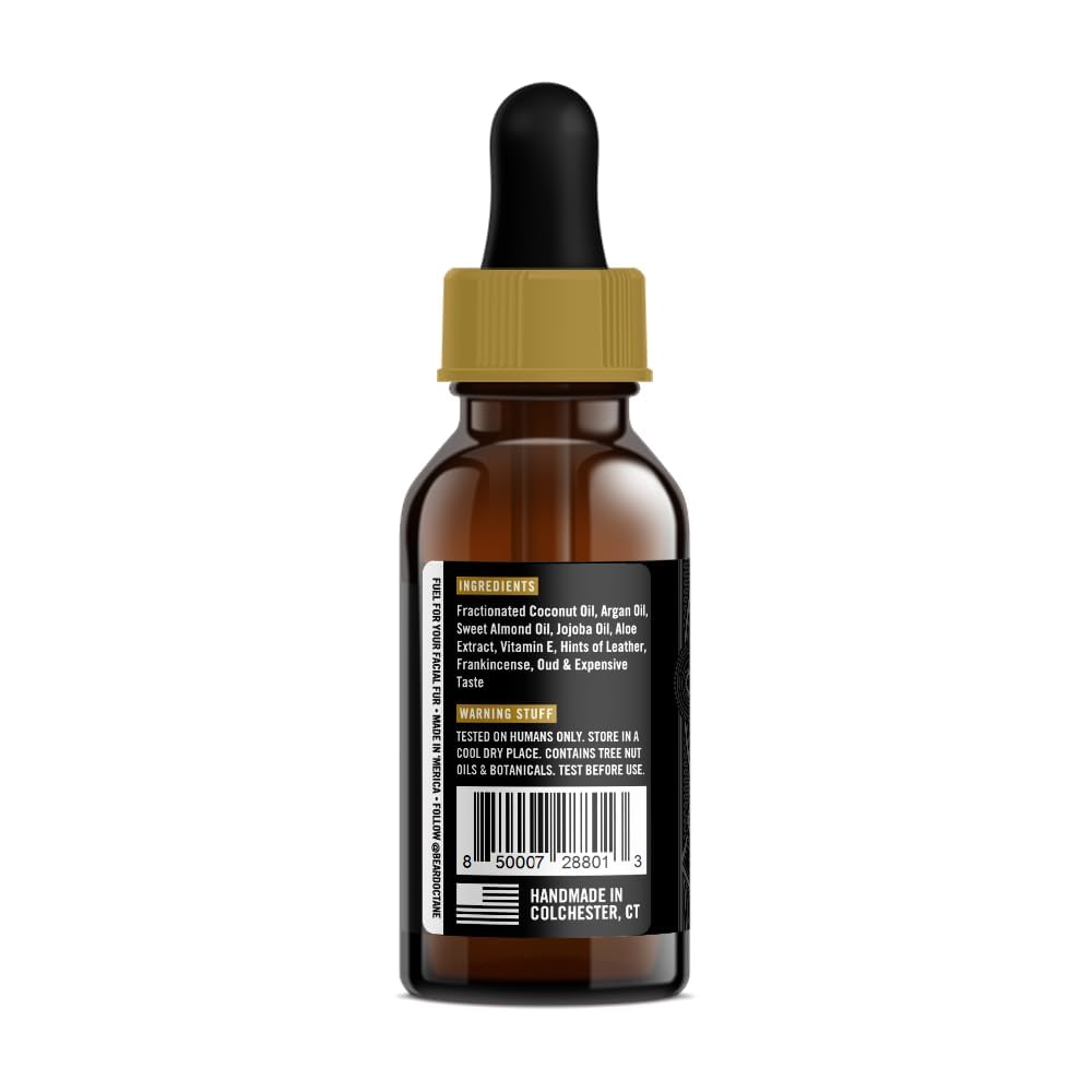 Beard Octane Liquid Gold dropper delivering controlled, easy oil application