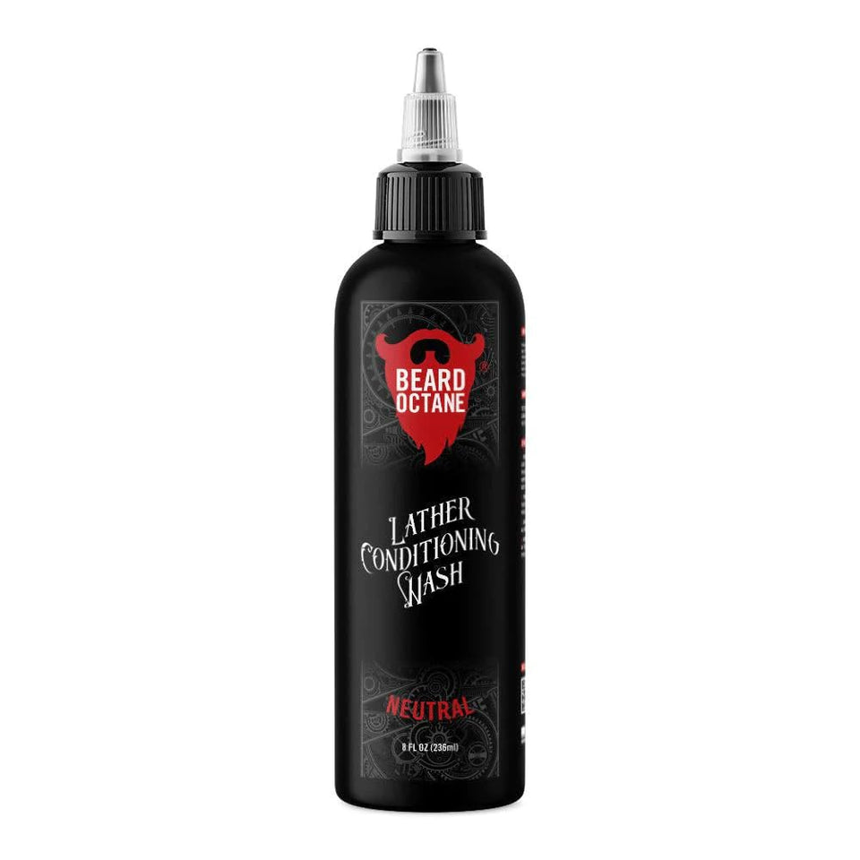 Beard Octane Neutral beard wash bottle pour for a gentle daily cleanse that nourishes facial hair.