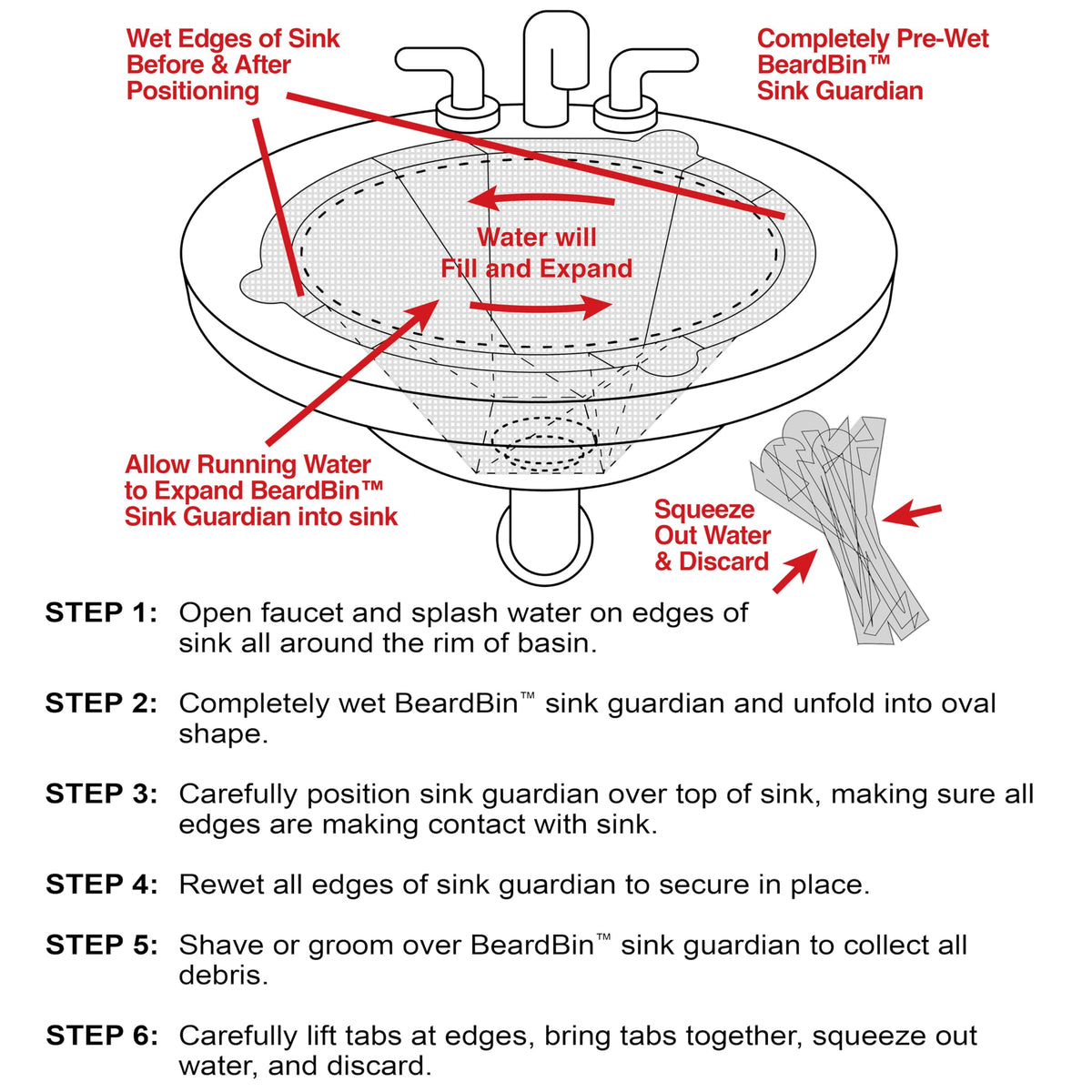BeardBin Sink Guardian mess-free grooming keeps bathroom tidy.