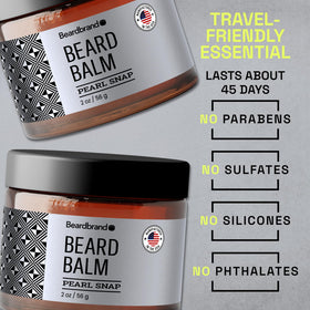 Beardbrand beard balm non-clogging ingredients label highlights coconut-free formula