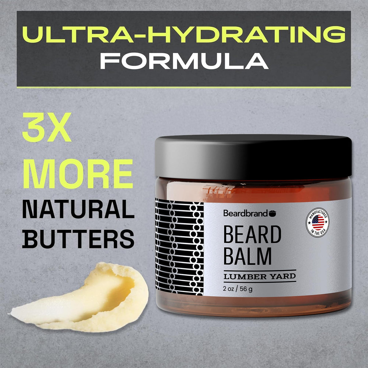 Beardbrand Utility Balm warming between hands for easy application.
