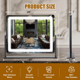Bearolve mirror with dimmable brightness and memory function for consistent lighting