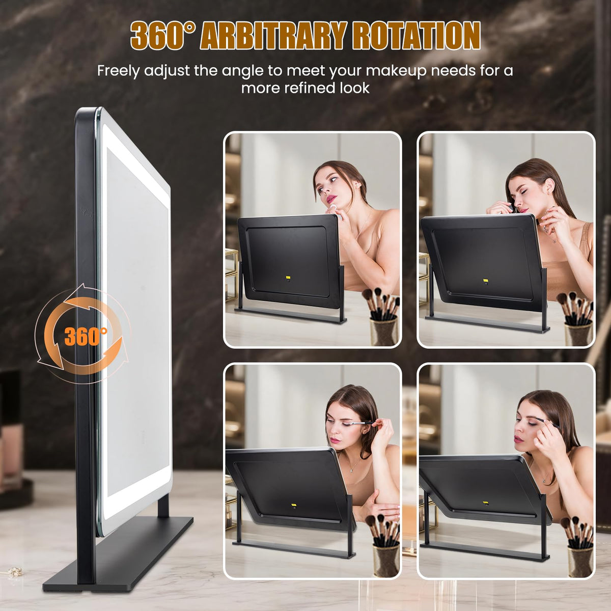 Bearolve oversized-view makeup mirror supports upper-body reflections