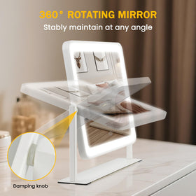 Bearolve vanity mirror in 360° rotation for easy angle adjustment