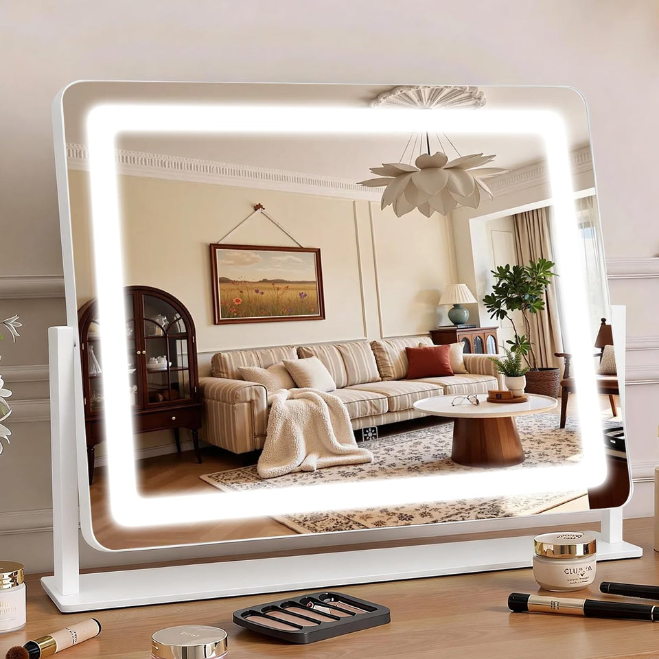Bearolve vanity mirror with lights in 22x17 size for full-face view