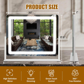 Bearolve vanity mirror shows 3-color lighting modes for different tasks