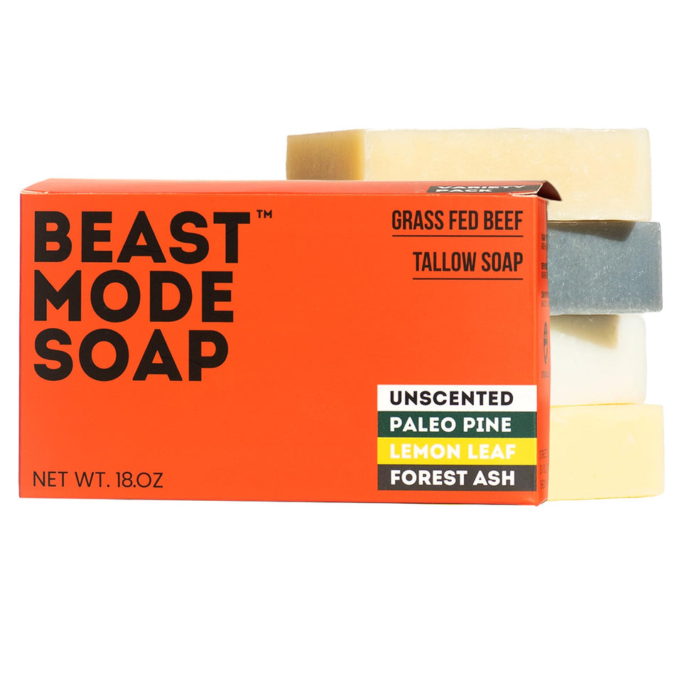 Beast Mode Soap Forest Ash bar with charcoal scent for a refreshing, deep cleanse.