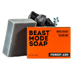 Beast Mode Soap forest ash bar shows natural wood tones for rugged morning cleansing