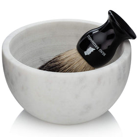 Beau Brummell marble shaving bowl adds luxury to your grooming routine.