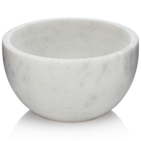 Beau Brummell marble shaving bowl with interior grooves for rich, dense lather.
