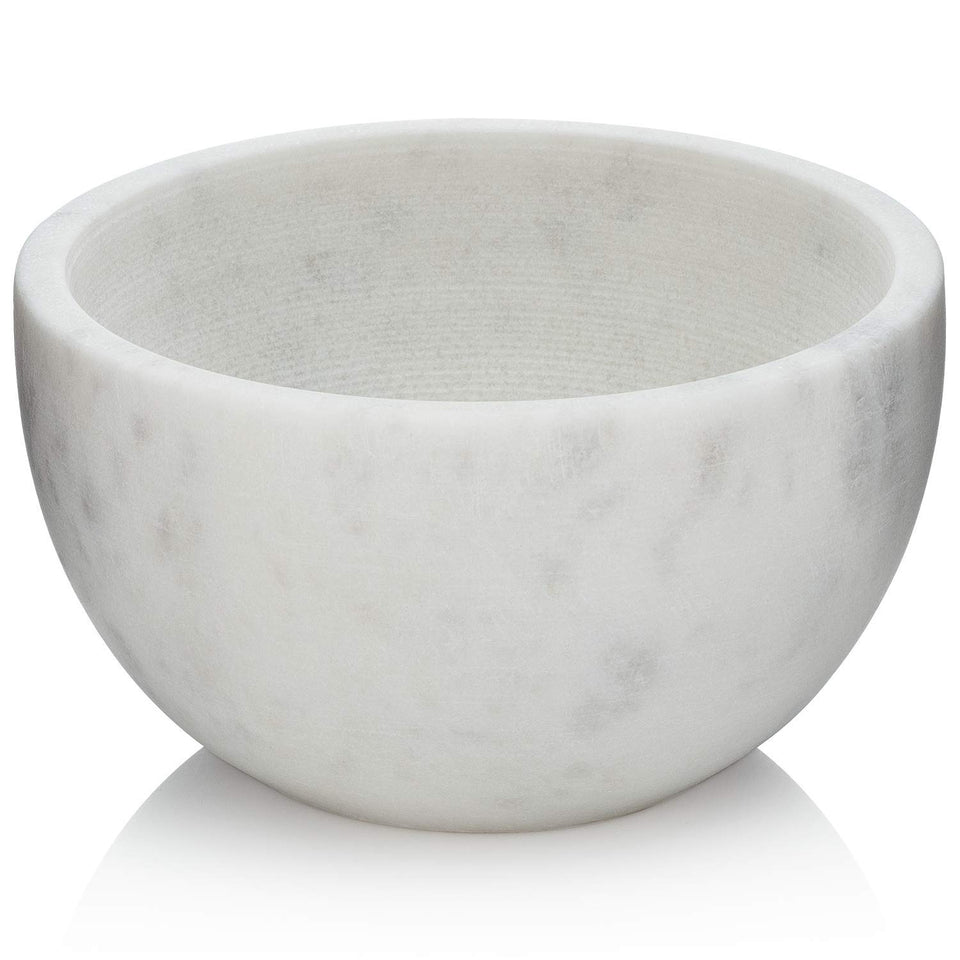 Beau Brummell marble shaving bowl with interior grooves for rich, dense lather.