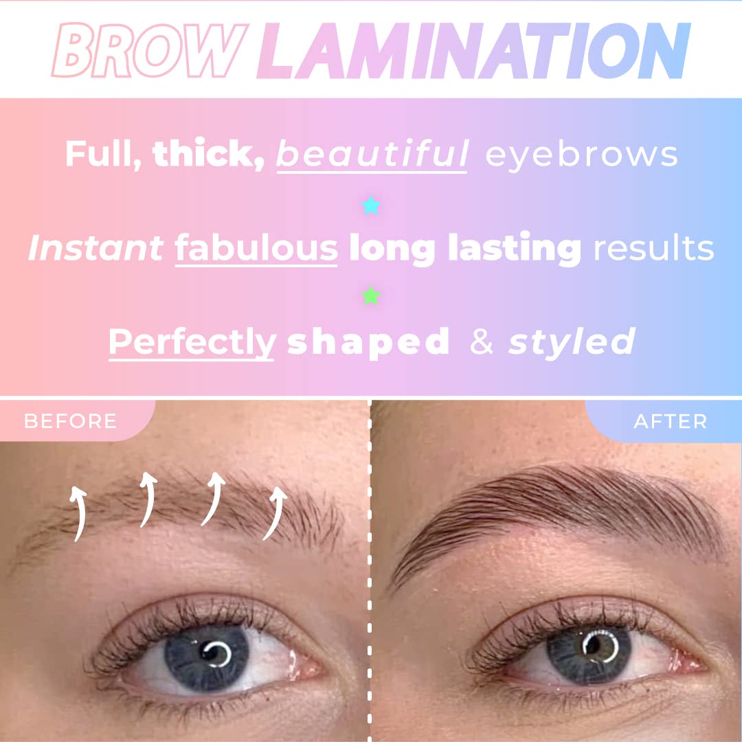Beau Lashes Brow lift adhesive and applicators for secure shaping.