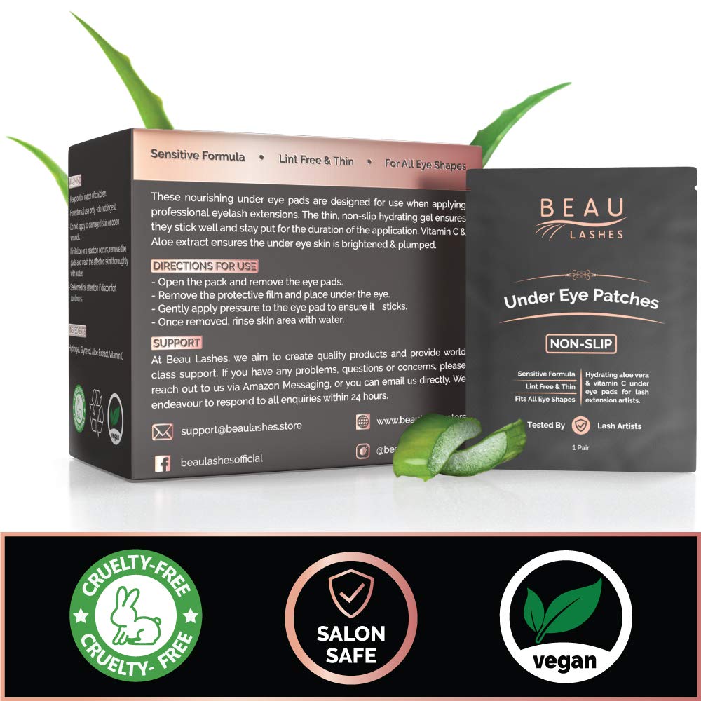 Beau Lashes eye pads with flexible fit adapt to various eye shapes.