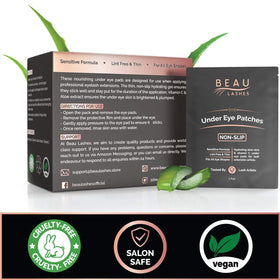 Beau Lashes eye pads with flexible fit adapt to various eye shapes.