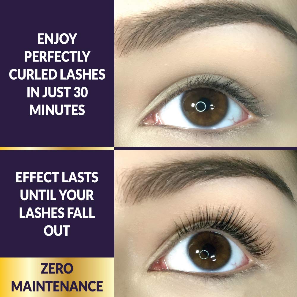 Beau Lashes setting lotion bottle shown for fast curl fixation.
