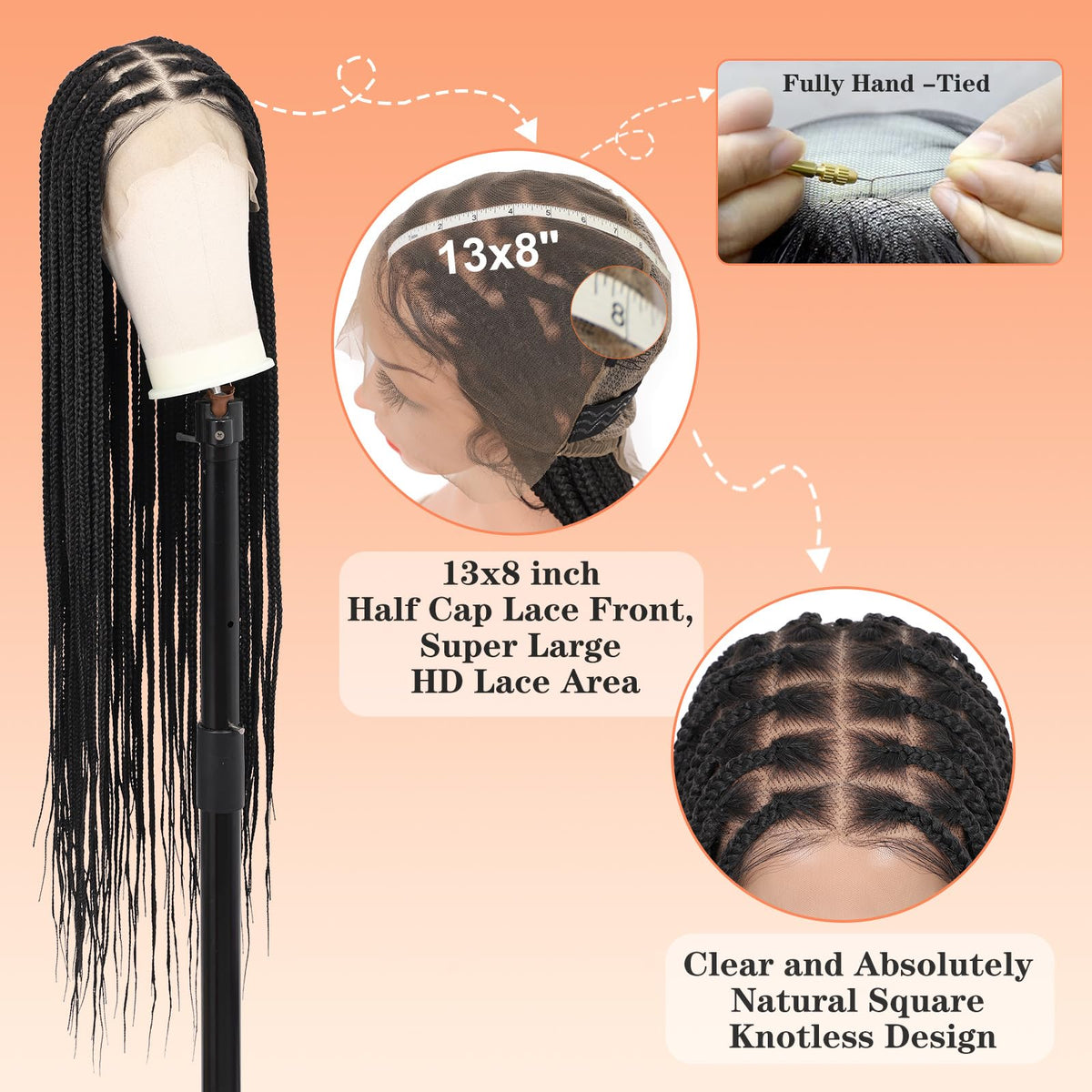 Beauart Brinbea HD lace-front box braids wig with natural-looking hairline.