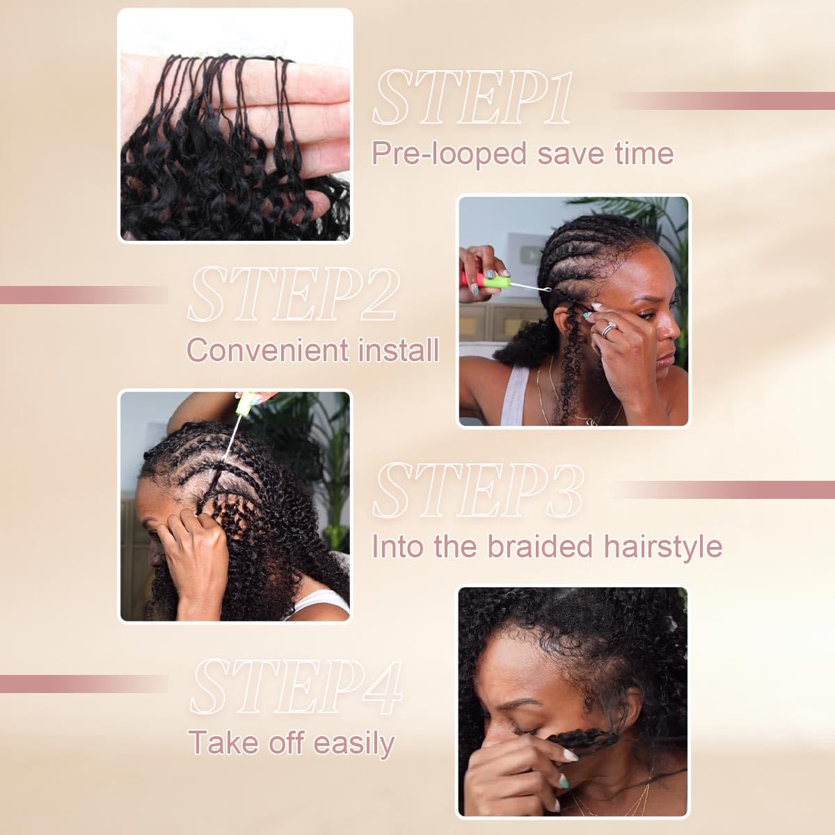 Beauday Miracle Knots invisible string design creates a knot-free finish.