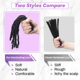 Beauday soft human-hair dreadlocks texture close-up, showcasing smooth strands.
