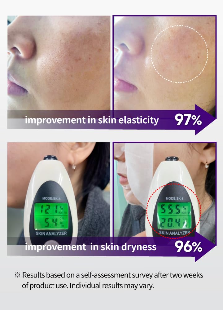 BEAUDIANI Pepti Collagen sheet mask peeling off to reveal hydrated skin