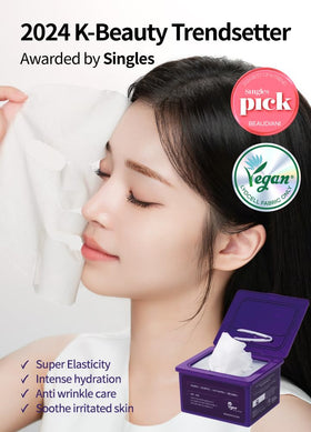 BEAUDIANI Pepti Collagen sheet mask being applied for smooth, refreshed skin