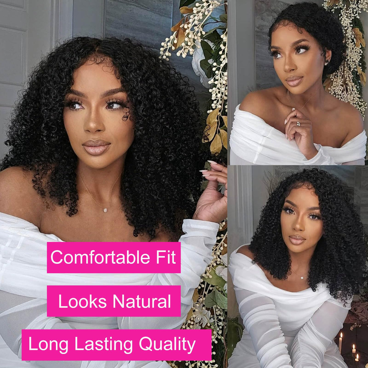 BEAUDIVA Brazilian virgin human hair wig for natural movement and shine