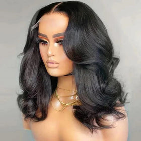 Beauhair 4x4 wig side view showing versatile parting options and natural fall.