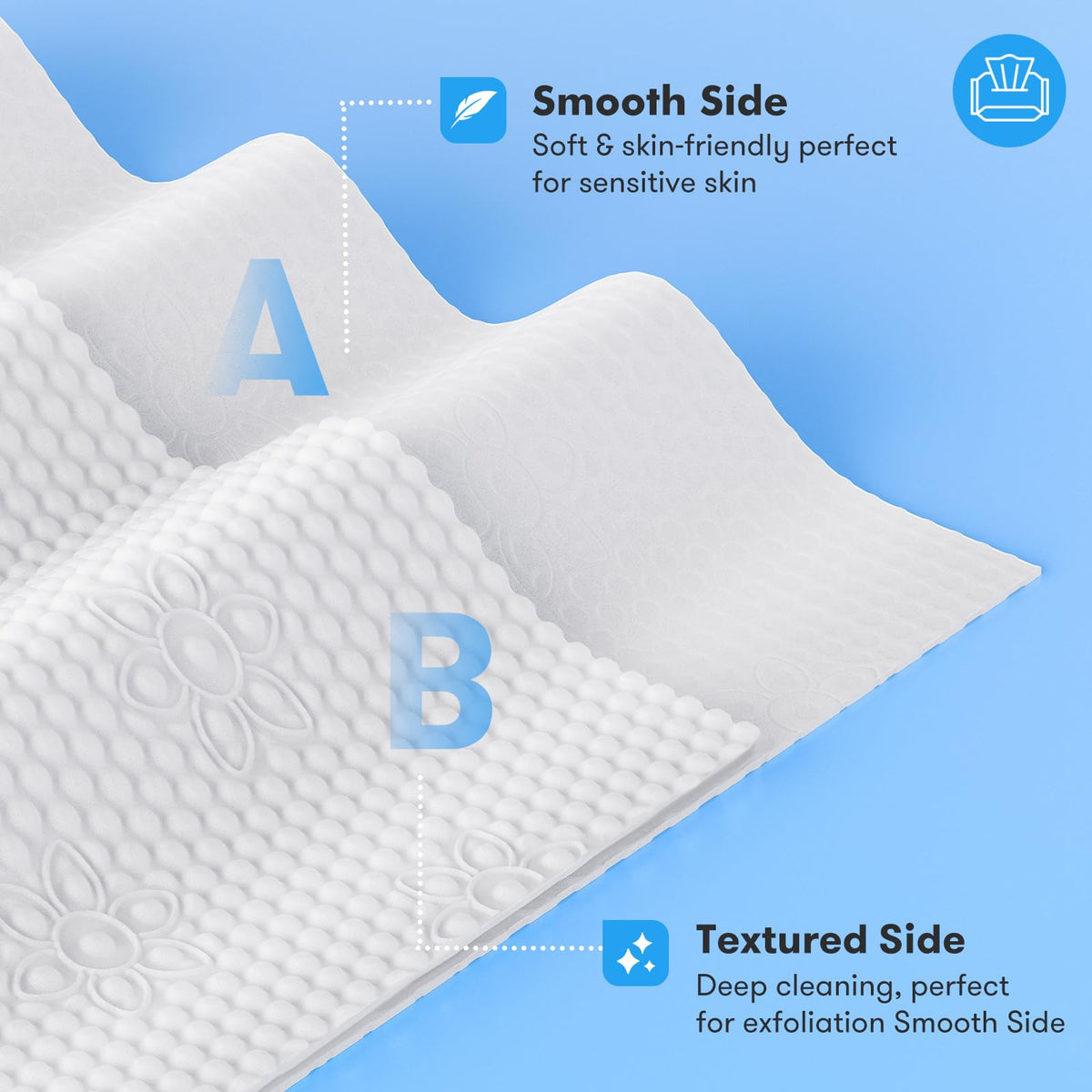 Beauntangly two-sided design towel offers gentle care and deep cleaning for daily use.
