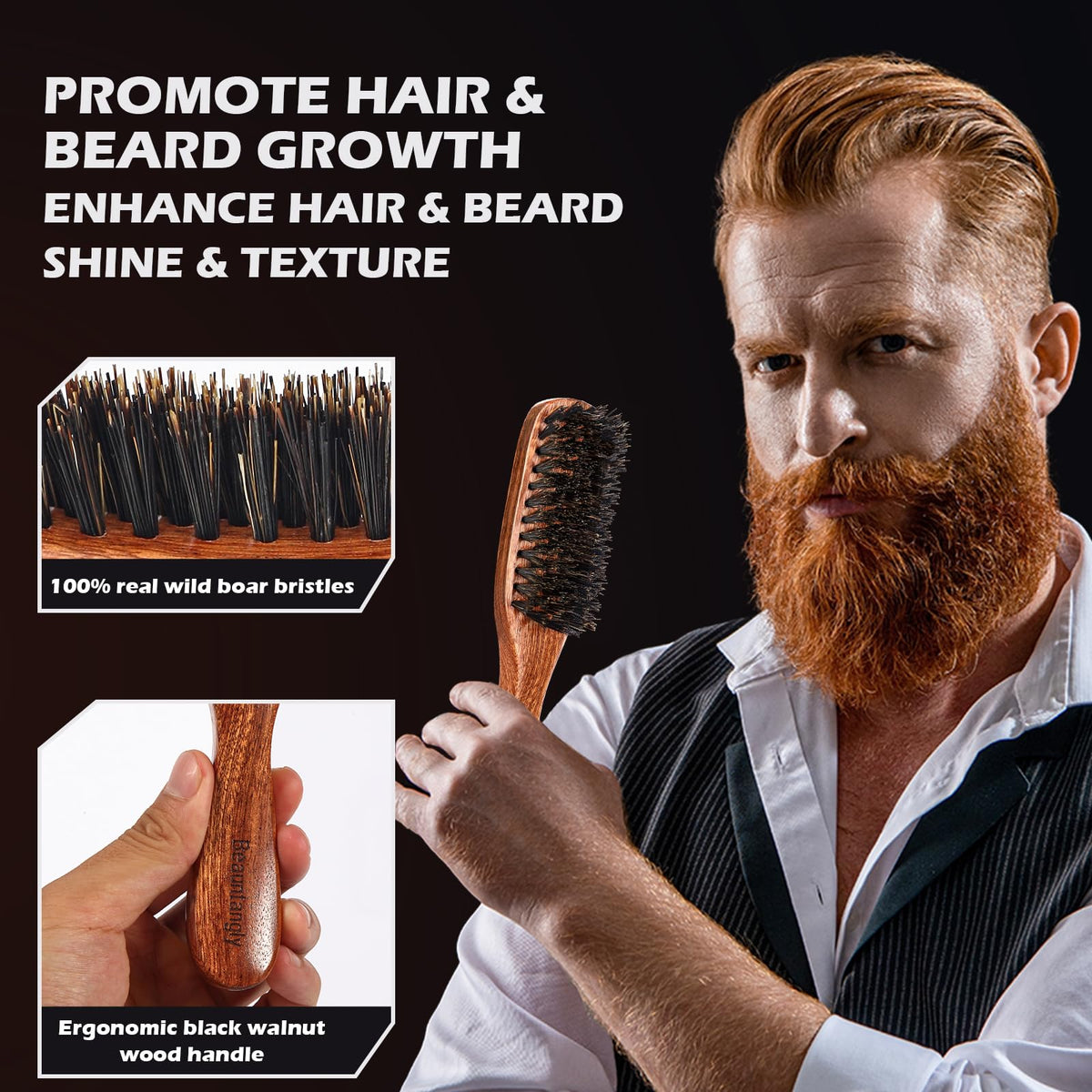 Beauntangly walnut handle ergonomic design shown for a comfortable grip