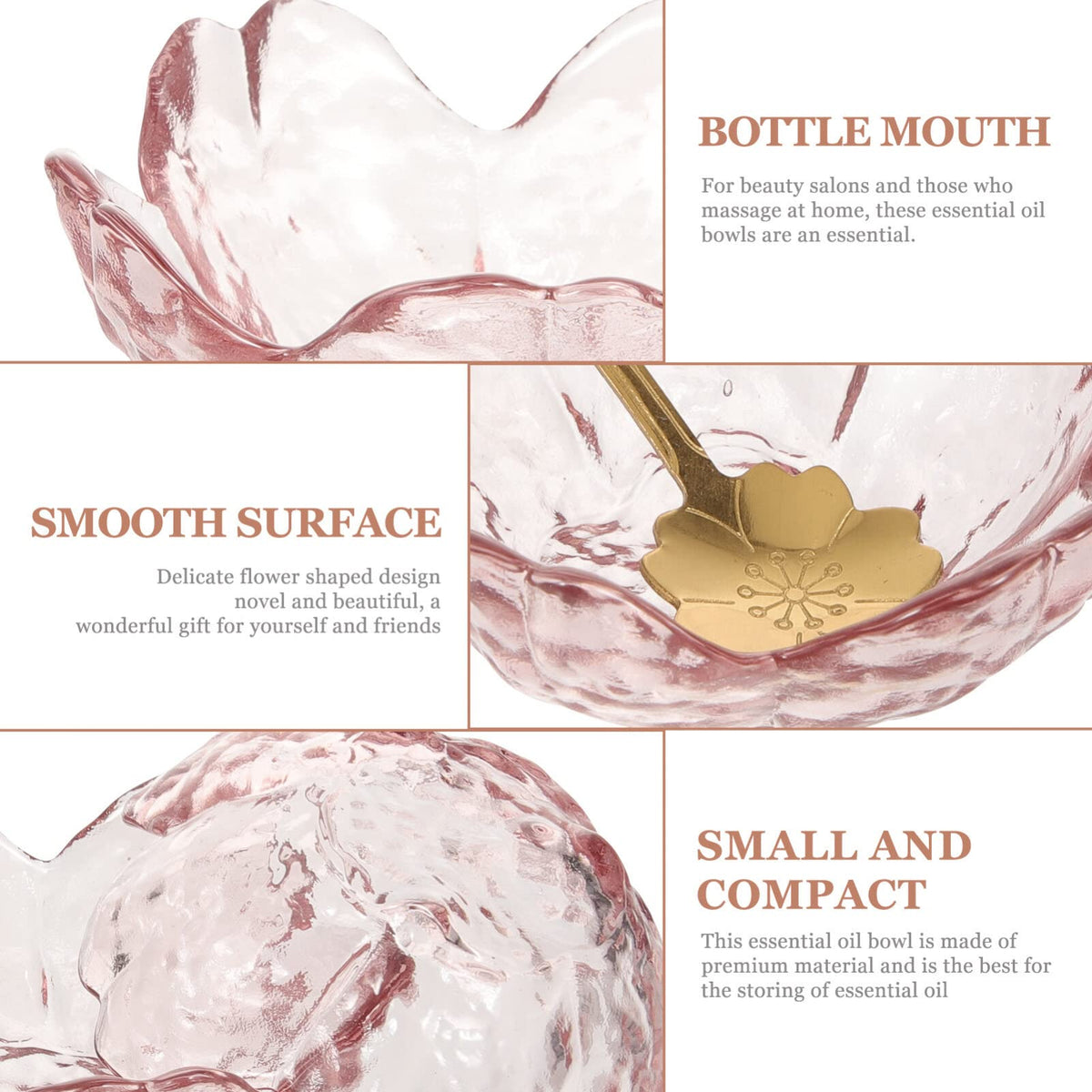 Beaupretty smooth-surface glass bowl gentle on hands during use.
