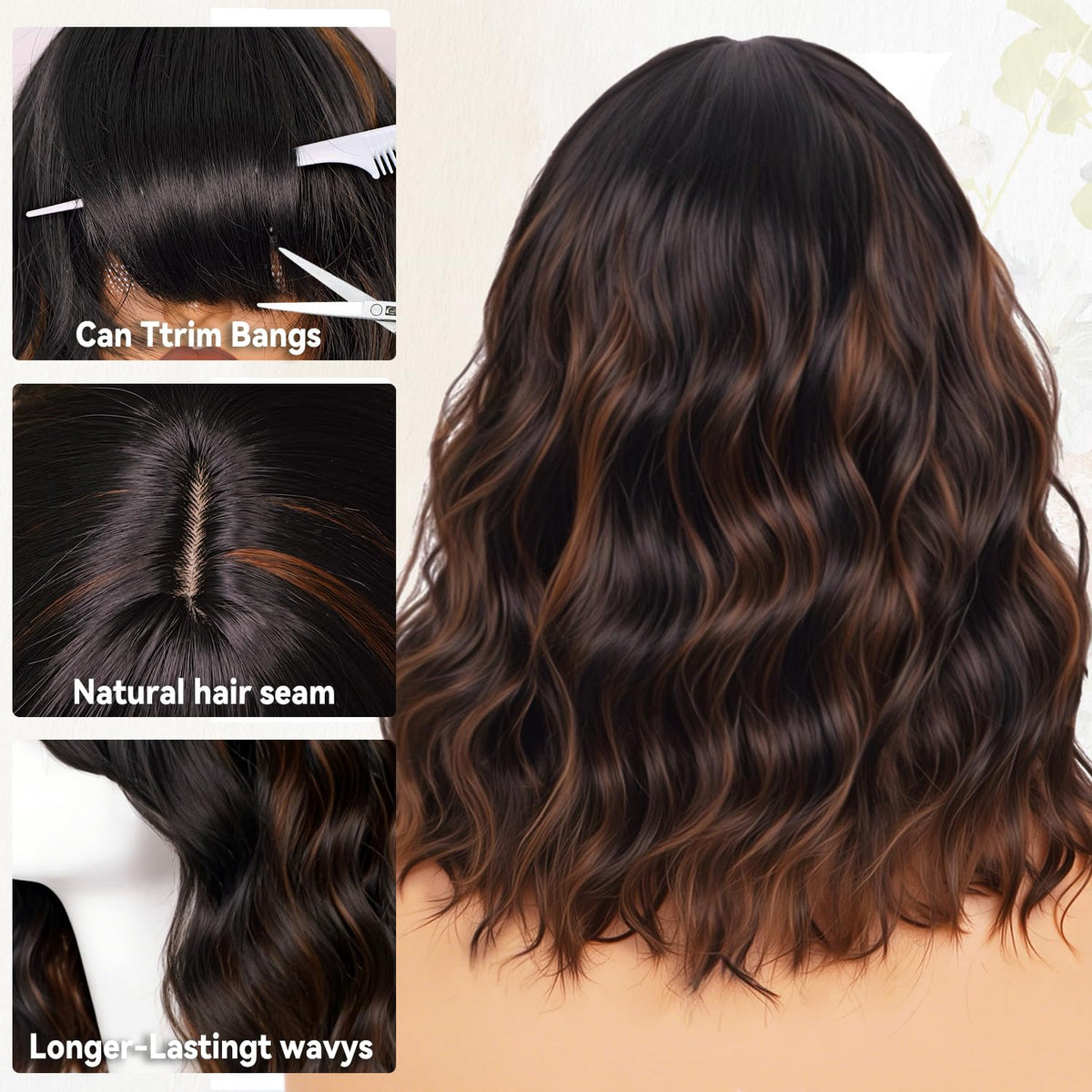 Beautier heat-resistant fiber wig texture is silky yet durable for everyday use.